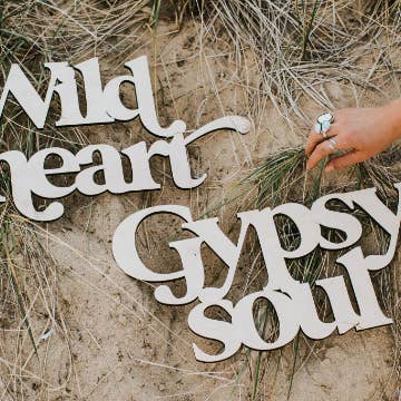 Wild Heart Gypsy Soul Set Wood Signs Boho for wholesale by Feather and Birch