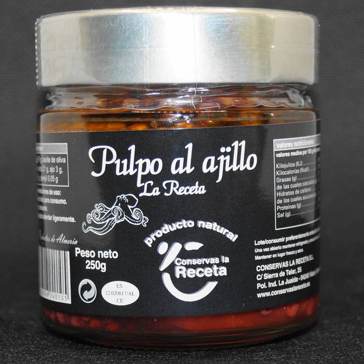 PULPO LA RECETA AL AJILLO 250 GR para venta al por mayor de CONSERVAS LA RECETA