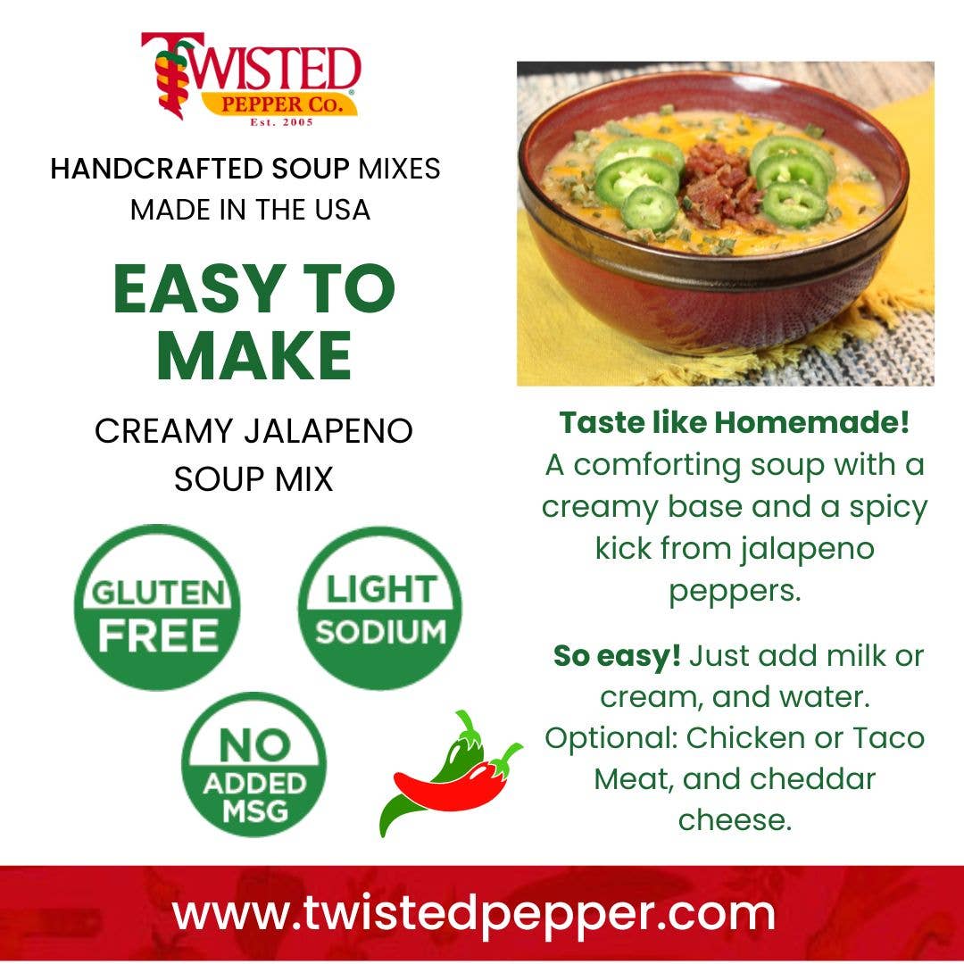 Twisted Pepper Co - Vente Soupes - Mélange pour soupe crémeuse aux jalapenos1