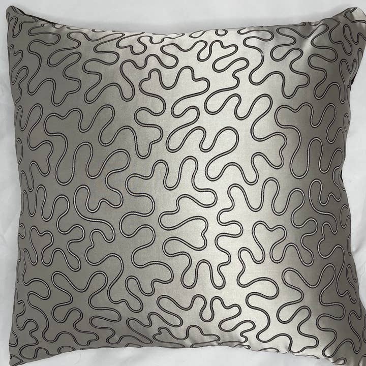 StyleUp - Wholesale Throw Pillow Cover - The Bradshaw Collection Greige Satin Woven 24” Pillow Case4