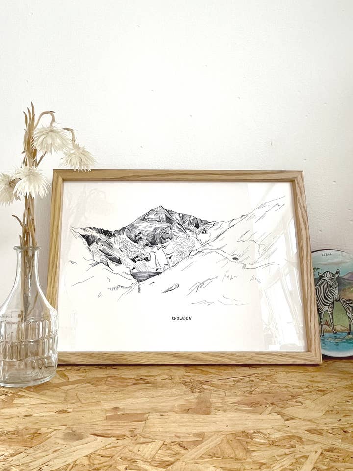 Snowdon Line Illustration Print for wholesale by This Thursday