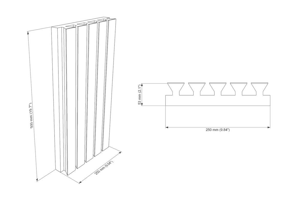 ATB-Sound sp. z o. o. - Vente Panneaux décoratifs - Panneaux acoustiques en bois à lattes « Pole-HALF » | Son et style7