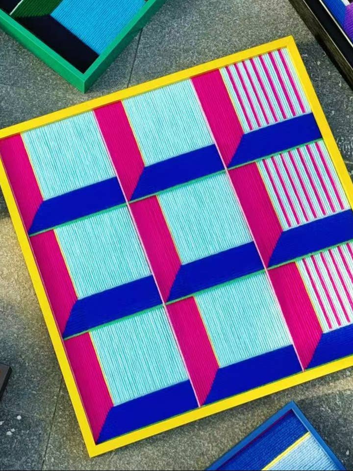 YELLOW CRUSH | Art mural textile fait main pour la vente par The Good Monica