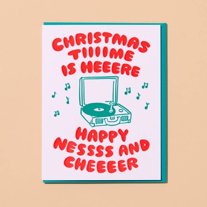 Tarjeta festiva impresa en tipografía — Época navideña (estilo vintage, música) para venta al por mayor de And Here We Are