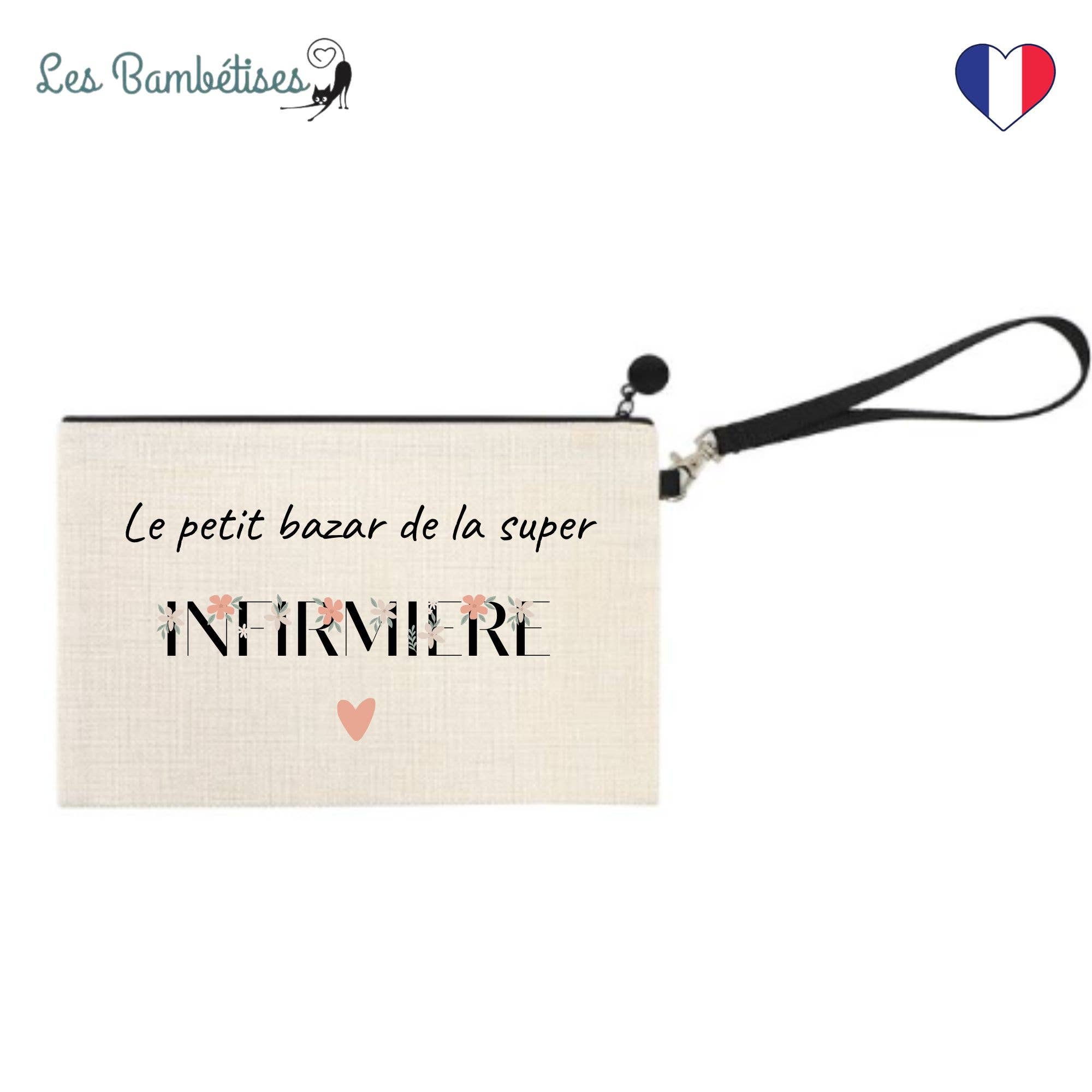 les bambetises - Vente Pochette – femme - Pochette Infirmière Fleurs Boho1