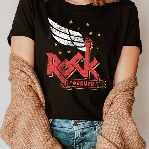 Maglietta Grafica Rock Forever per la vendita all'ingrosso da parte di Select Apparel