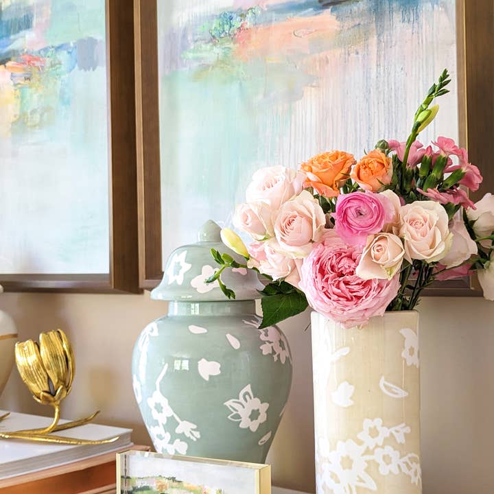 Lo Home | Ruby Clay - Wholesale Vaas - Sakura gemberpotten in mosgroen9