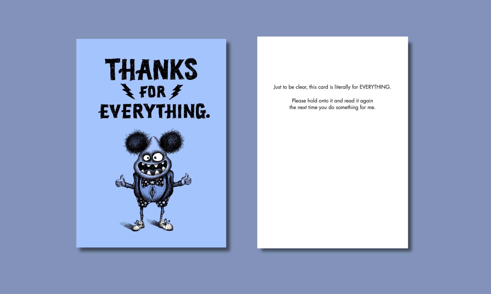 Bald Guy Greetings - Vendita all'ingrosso Biglietti di ringraziamento - #226 – Divertente Biglietto di Ringraziamento – Per Tutto1