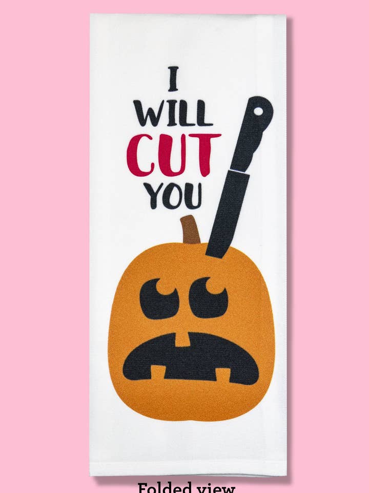 Jag kommer att skära dig - Jack O' Lantern Dishandduk för wholesale av Bad Grandma Designs