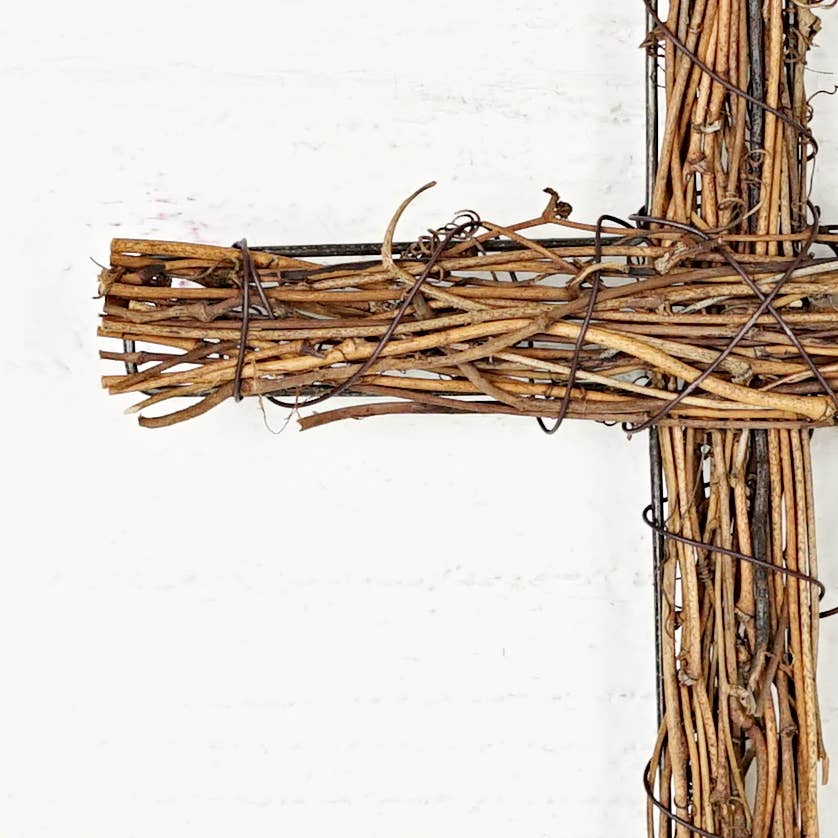 Impressive Enterprises, Inc. - Wholesale Wall Cross - 570395- Rattan Twig Cross- 12in x 8in natural1