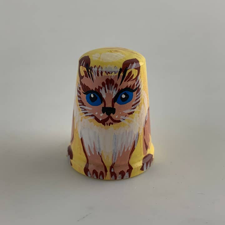 Golden Cockerel - Wholesale Decorative Tabletop Object - Cat Thimble, Wood 1"2