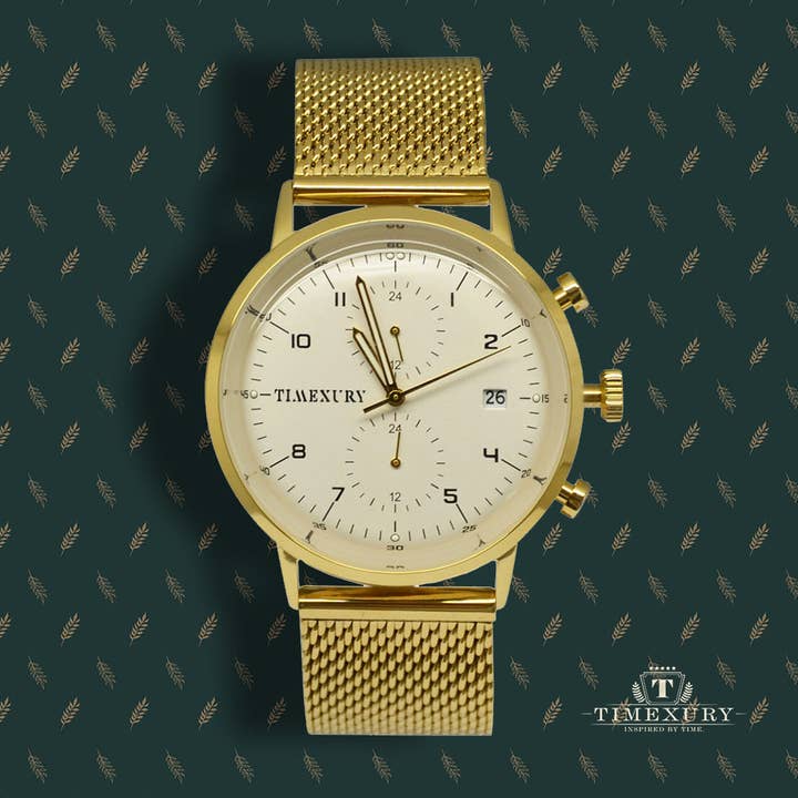 Gold & White Chronos for wholesale by LES MONTRES TIMEXURY INC