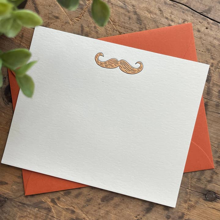 Mustache Notecard for wholesale by Alice-Louise Press