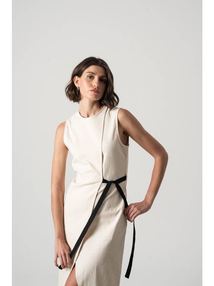 LUXMII - Wholesale Dress – Women's - Aurore Midi Dress Natural Beige2