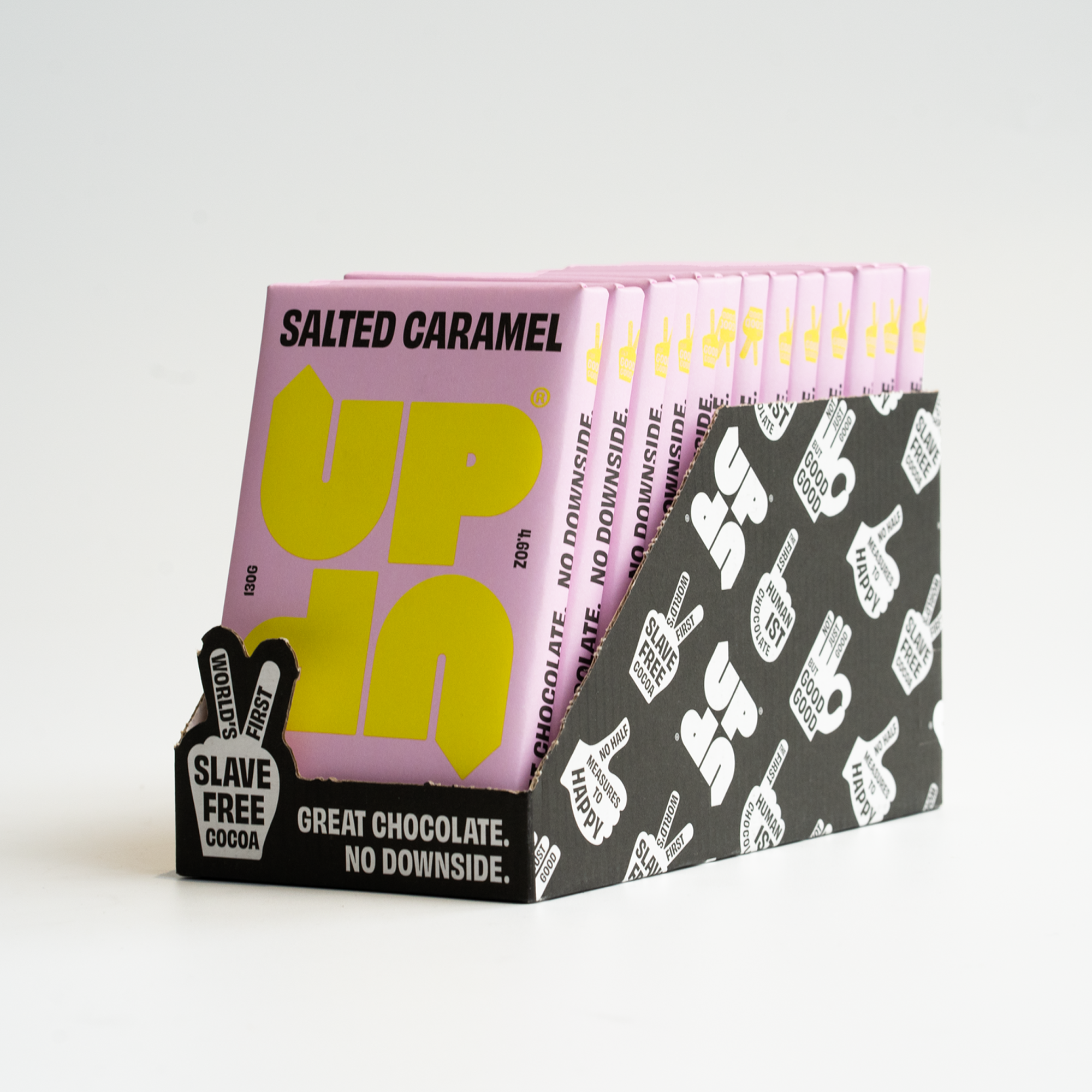 UP-UP Chocolate [No duties when shipping to US!] - Wholesale Chocoladereep - Melkchocoladereep met gezouten karamel 120 g2