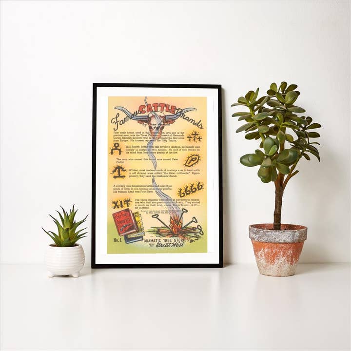 Found Image Press - Wholesale Art Print - Art Print TW-92 Famous Cattle Brands1