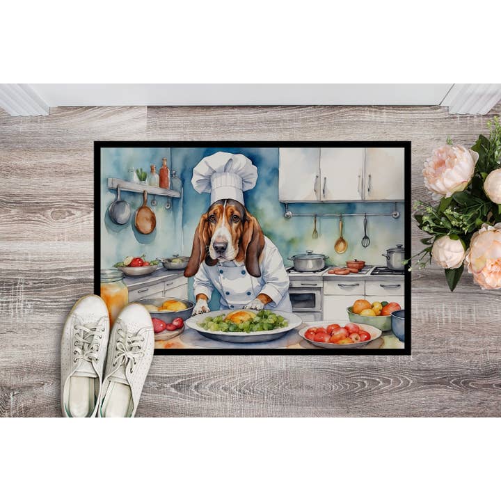 Basset Hound The Chef deurmat 18x27 DAC6196 voor wholesale door Caroline's Treasures