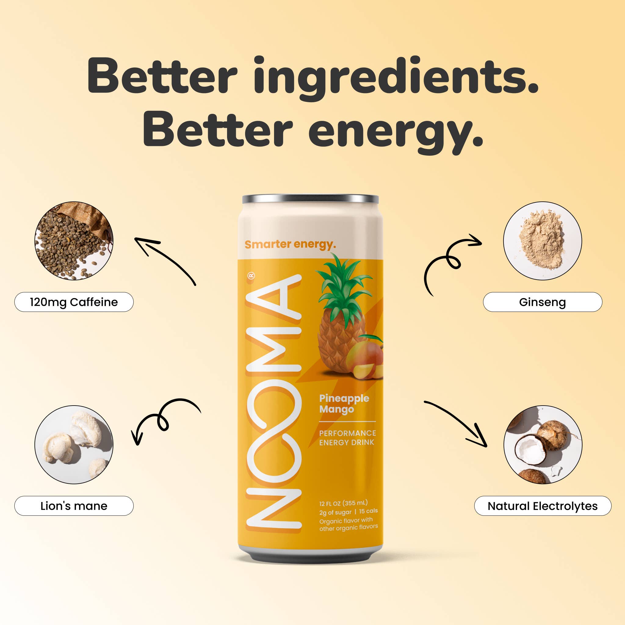 NOOMA - Wholesale Sports/Energy Drink - Performance Energy Drinks - Pineapple Mango (12-Pack)2
