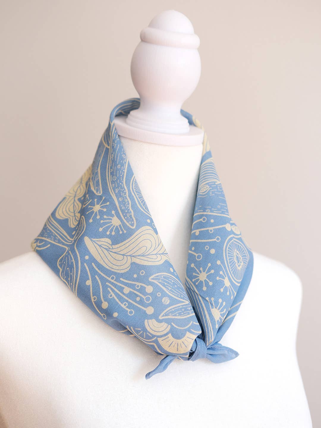 sol&mar art co. - Wholesale Bandana - Unisex - Whale, and the Ocean Bandana Scarf (Light Blue)3