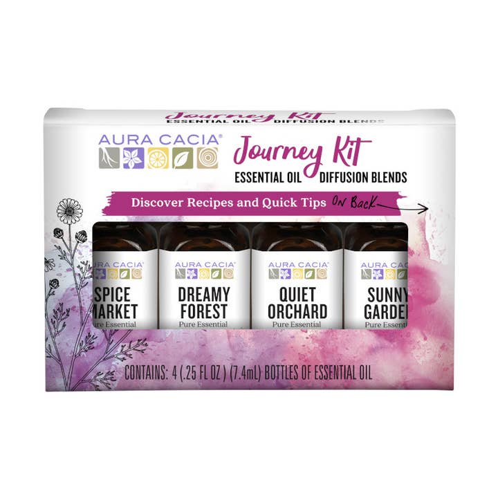 Aura Cacia - Wholesale Essential Oil - Journey to Diffusion Kit 100% Pure Essential Oils|4 Blends0