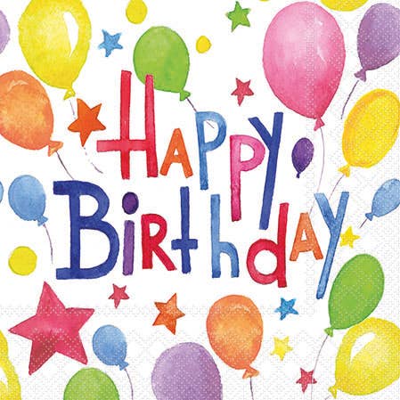 Cocktail Napkin - Colourful Birthday for wholesale by Elegant Gifts