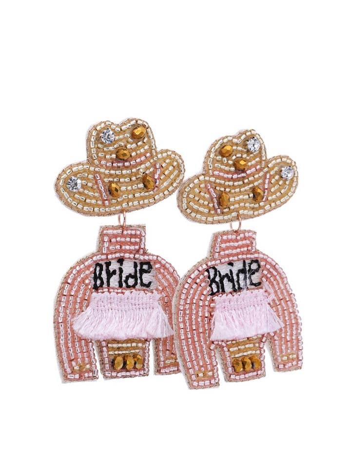 Druppeloorbellen met kralen en cowboykralen voor bruidskleding voor wholesale door Urbanista Outlet