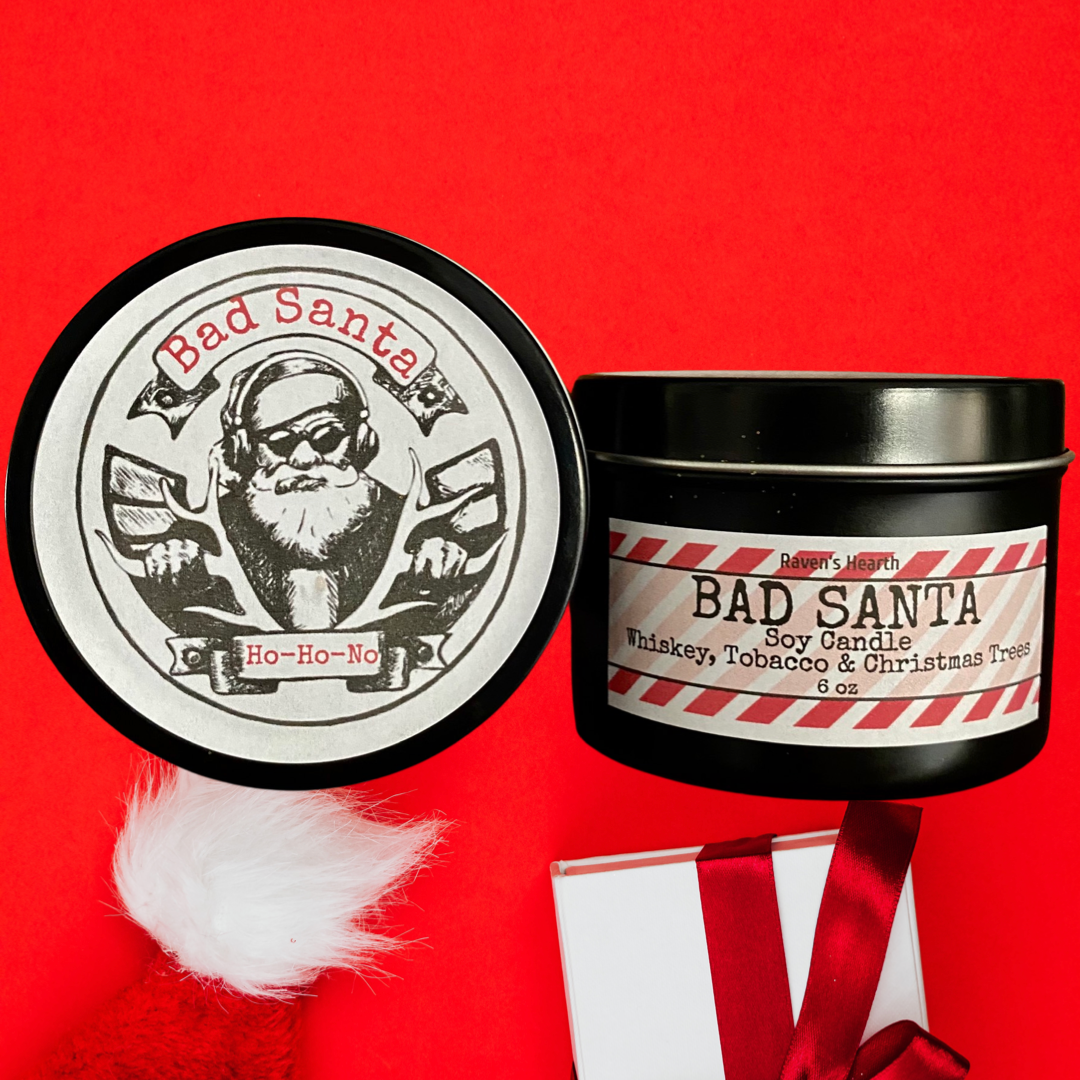 Raven’s Hearth – Großhandel Kerze im Glas / gefüllte Kerze – Bad Santa Candle | Frecher Weihnachtsduft | Vegan 6