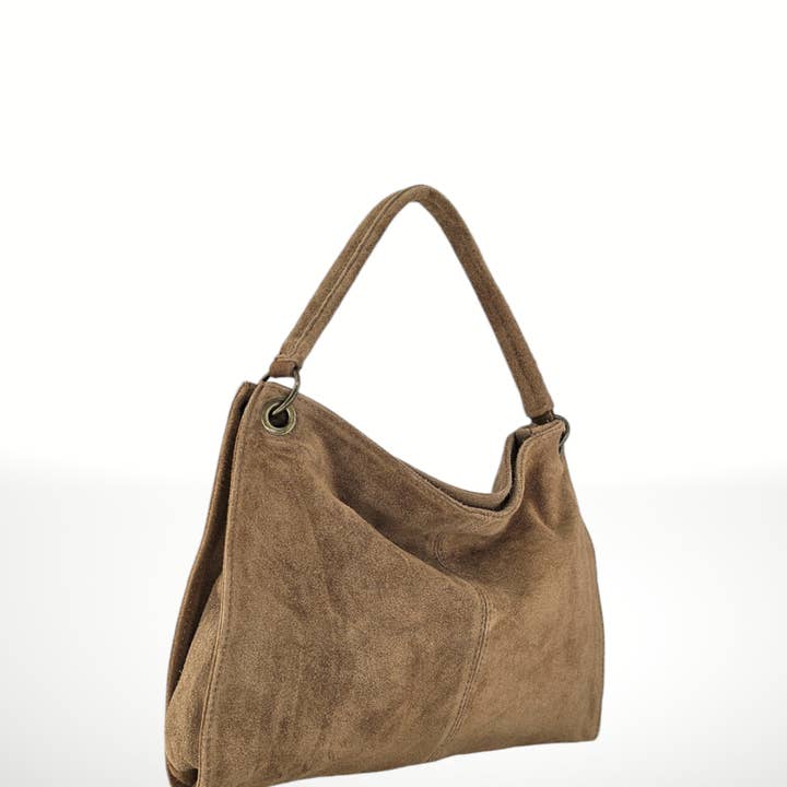 ITALIAN'S LEATHER - Wholesale Shoulder Bag - Women's - Riccio Suede Leather Bag 22021416