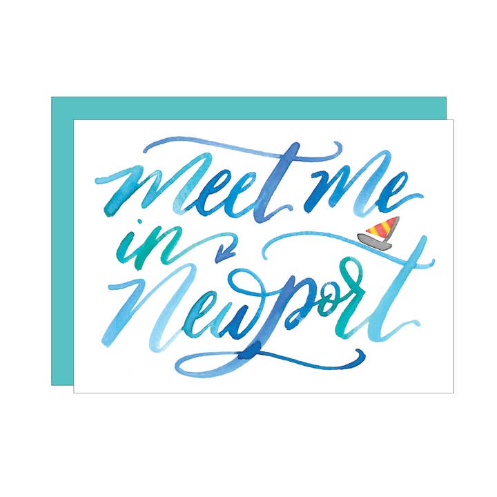 Newport greeting card for wholesale by Katie Elizabeth Lettering
