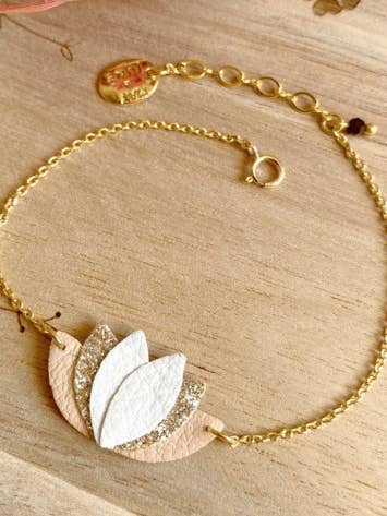 Nile armband - wit, terracotta, glitter voor wholesale door May & June