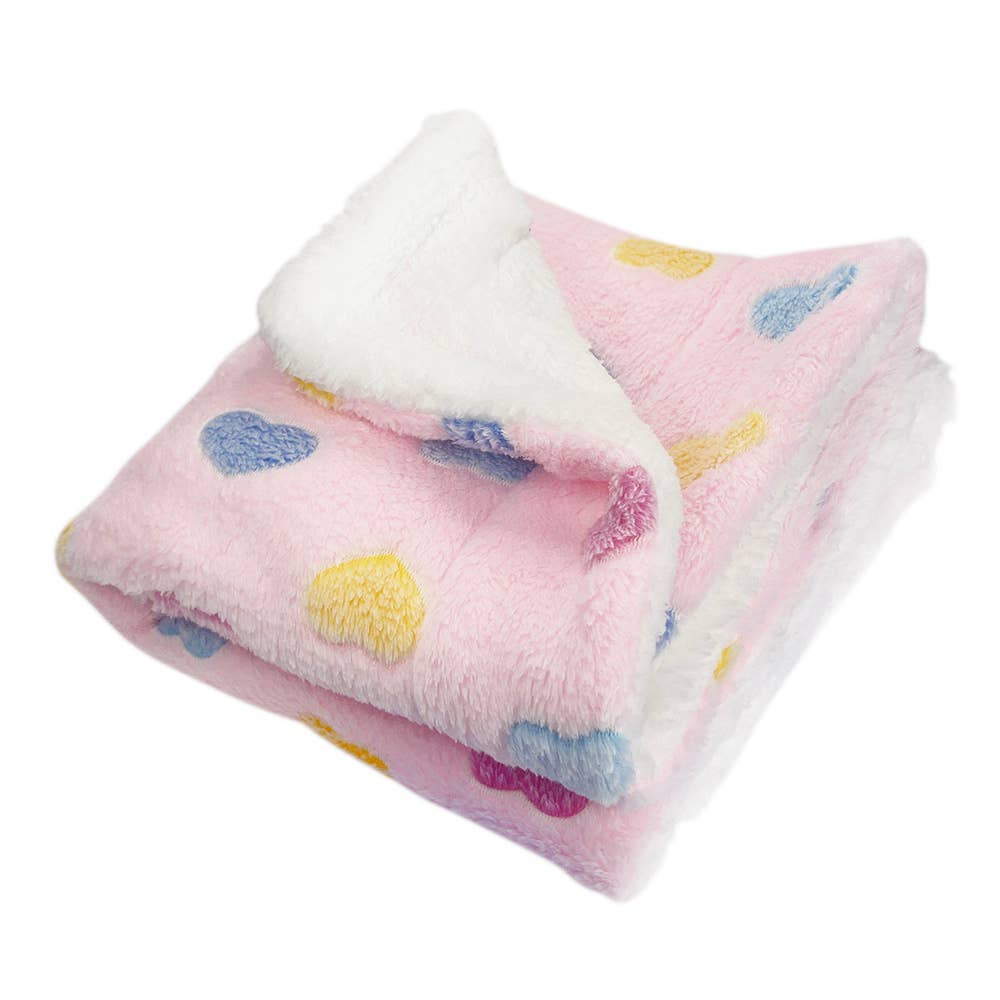 Klippo Pet - Wholesale Pet Blanket - Cat/Dog - Double Layer Ultra Plush Colorful Hearts Blanket - 2 Colors8