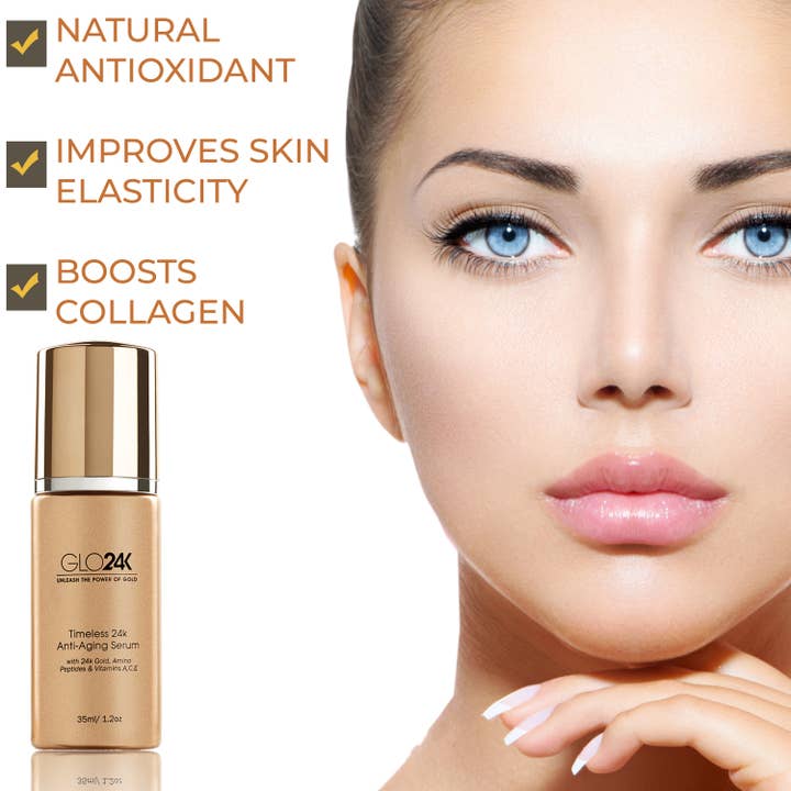 GLO24K - Wholesale Facial Serum/Concentrate - Timeless 24k Anti-Aging Serum with 24k Gold & Amino Peptides