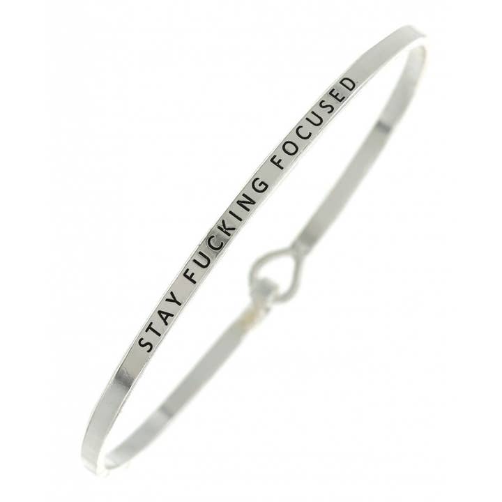 0011 PREMIERE - Wholesale Bangle Bracelet - FR4031 STAY FUCKING FOCUSED_3mm Inspired Message Bangle