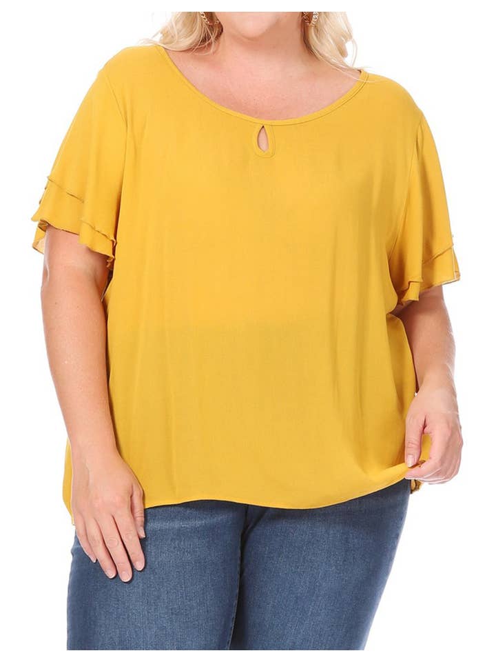 MOA COLLECTION - Wholesale Blouse - Women's - Women's Plus Size Short Sleeve Round Neck Blouse Top12