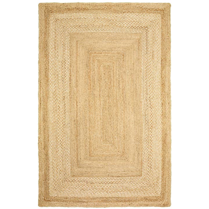 Farmhouse Color Block Organic Jute Indoor Area Rug for wholesale by LR Home