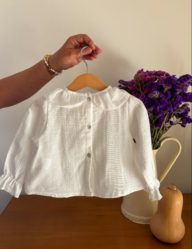 Maria Jasmim Baby & Child - Wholesale T-Shirt - Kids - White Muslin Blouse1