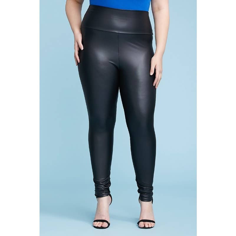 Black Pearl Clothing - Wholesale Fashion Leggings - Women's - Faux leather high waist Leggings2