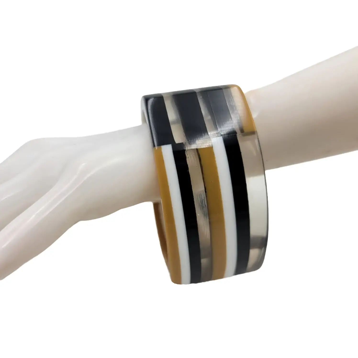 Treasure Jewelry - Vente Bracelet jonc - Bracelet Manchette Multicolore en Résine Lucite Fait Main1