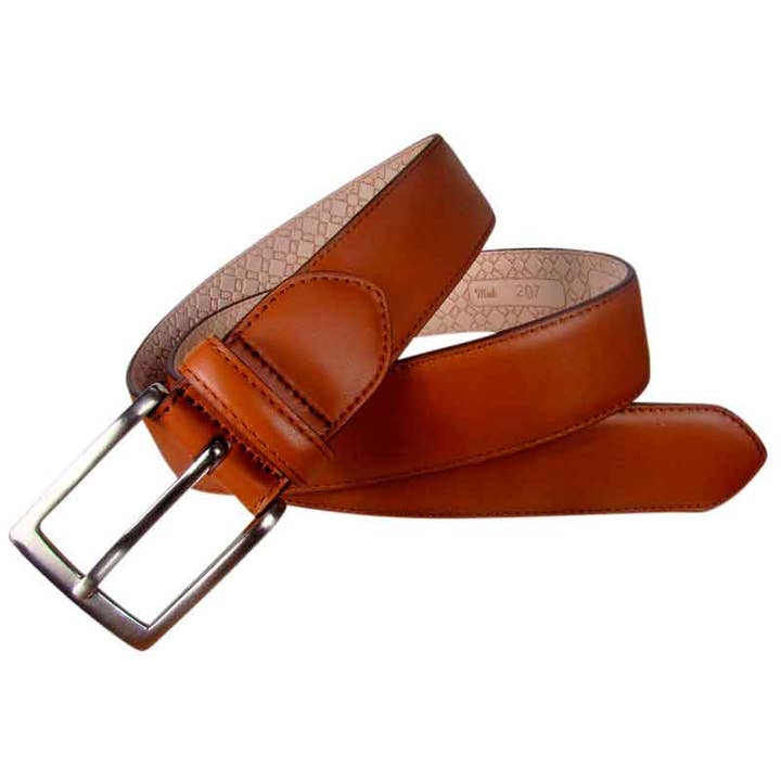 Leyva men's belt in ochre cowhide leather for wholesale by LEYVA