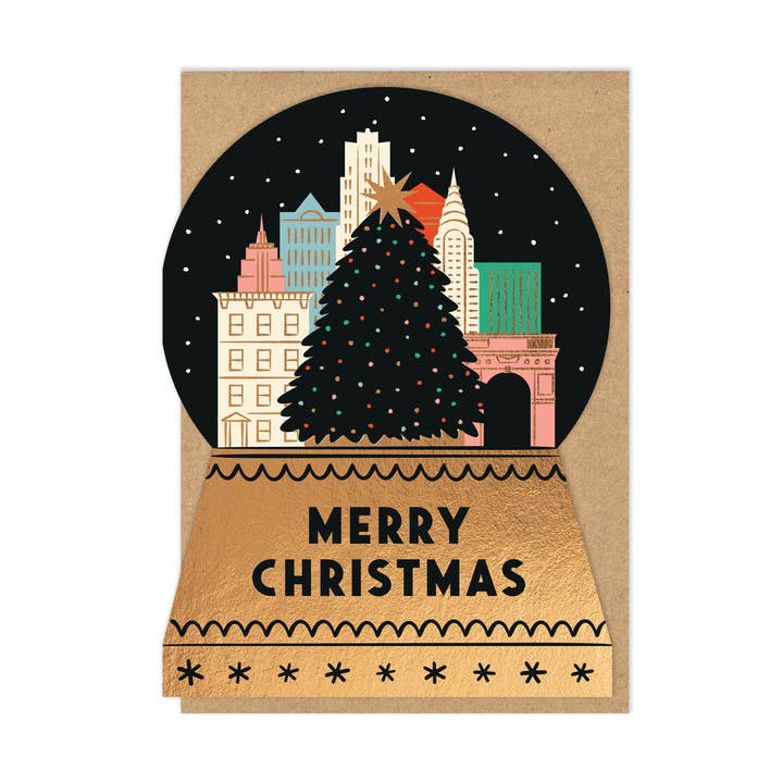 Carte Boule à Neige | Carte de Noël | Carte de Luxe avec Feuille pour la vente par Stormy Knight