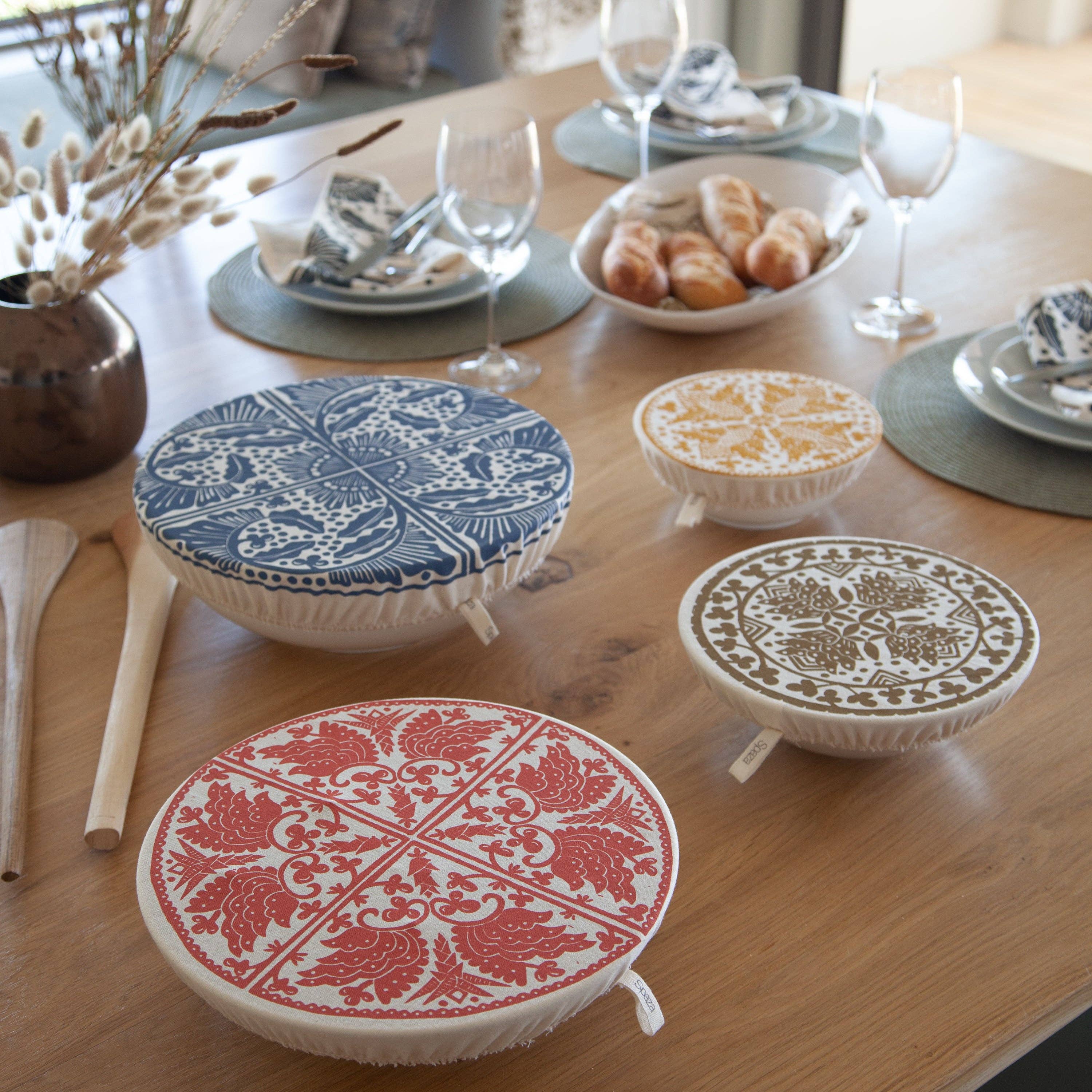 Spaza Home UK - Wholesale Food Storage Container - Dish Cover Set of 4 Madiba Print | Covers Everything1