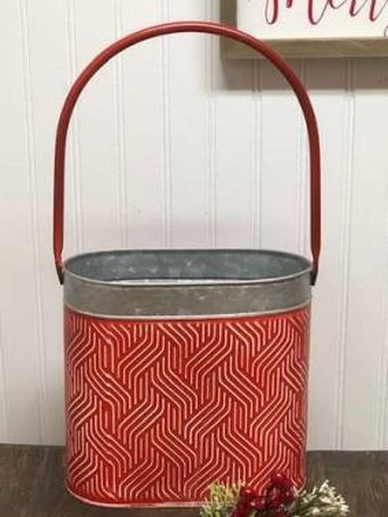 Red Weave Oval Container for wholesale by DNS Designs