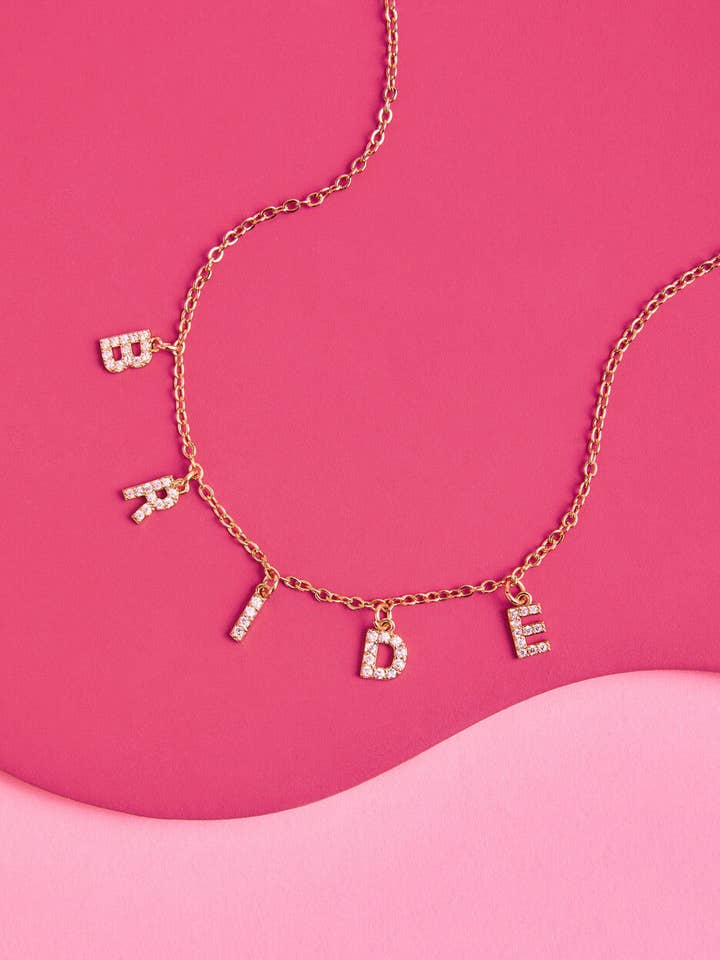 Bride Necklace, Bachelorette Party Accessory, Bridal Gift for wholesale by xo, Fetti