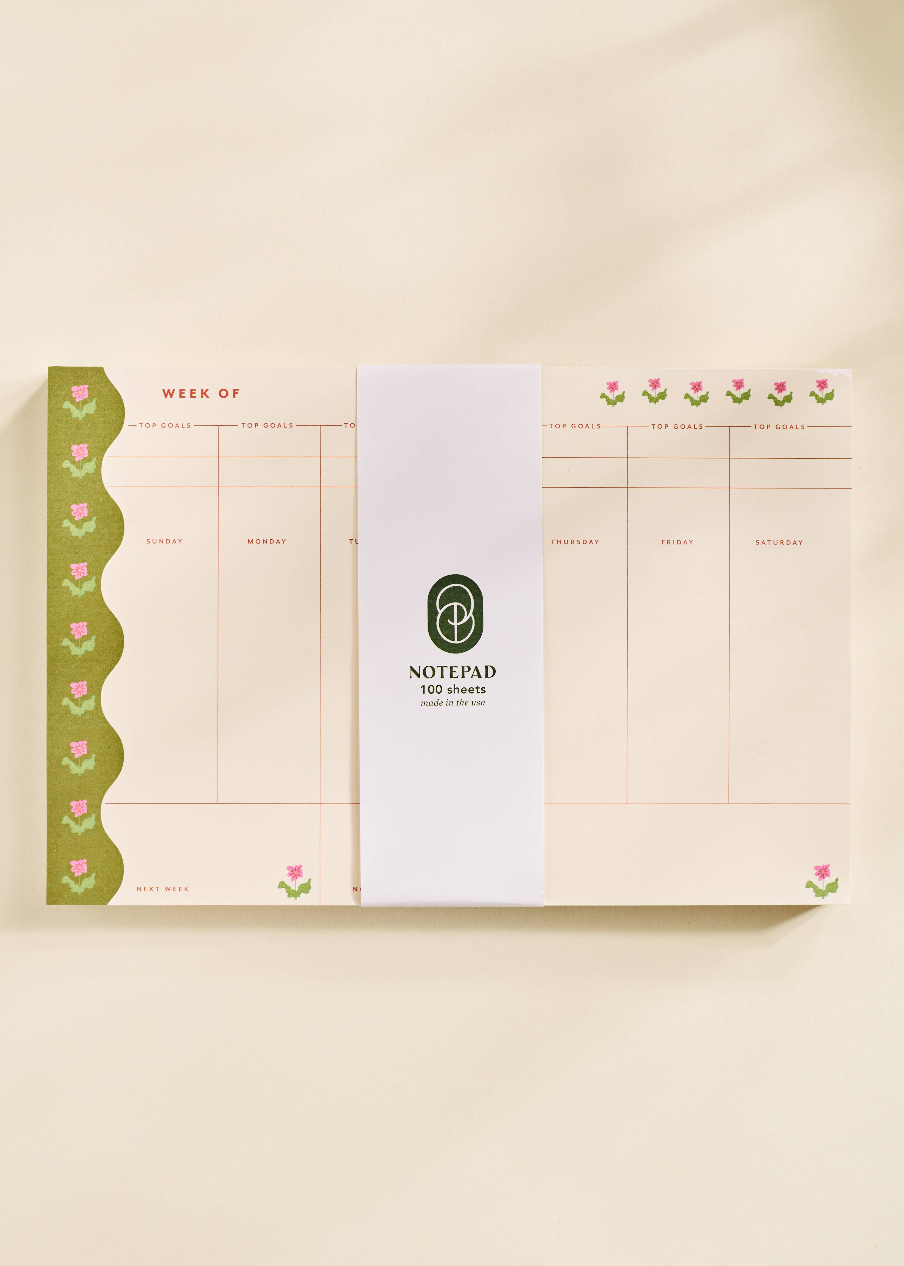 One & Only Paper - Wholesale Notepad - Garden Border Weekly Plan Notepad1
