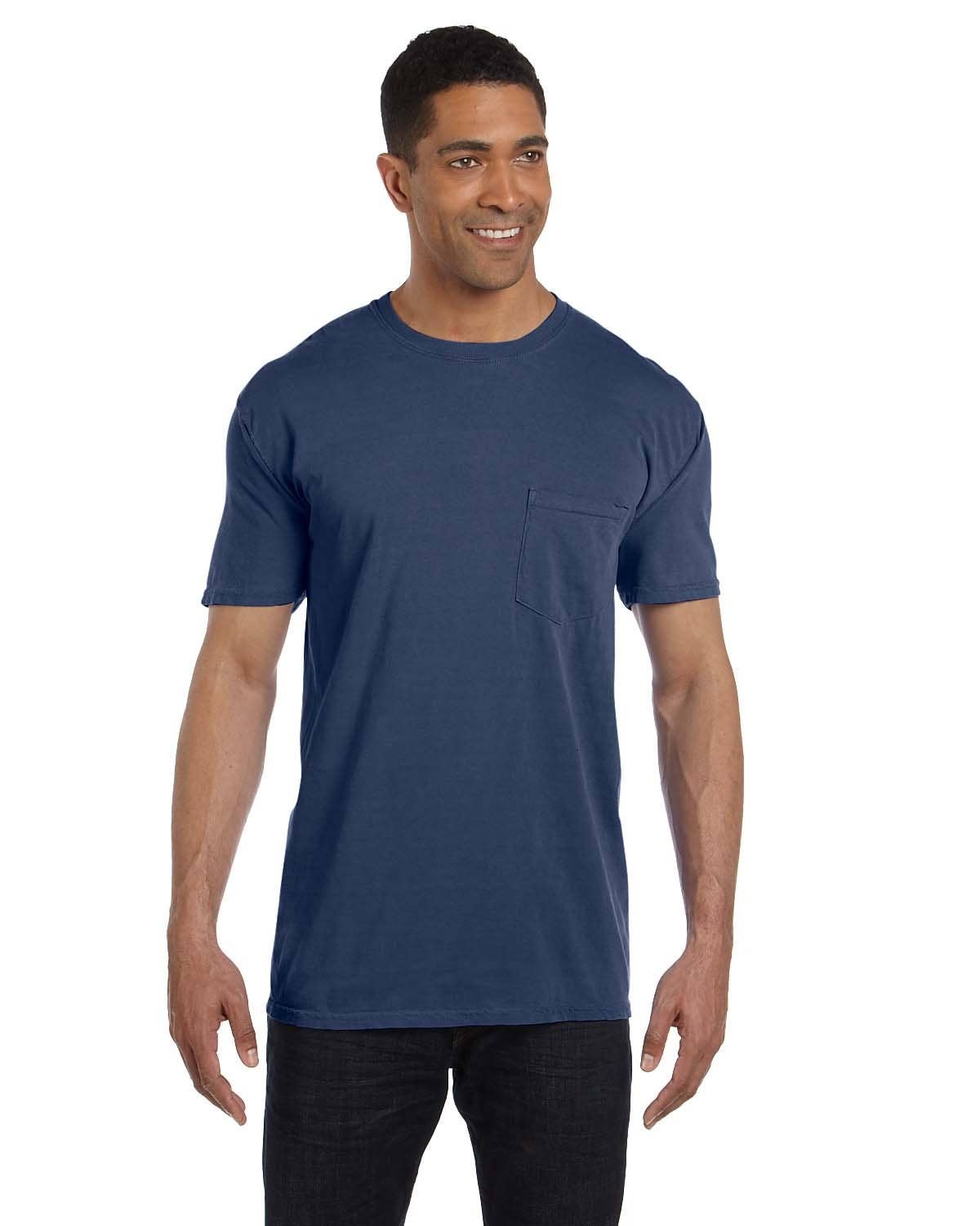 Total Apparel - Wholesale T-Shirt - Unisex - Comfort Colors Garment-Dyed Pocket Blank T-Shirt | 6030CC46