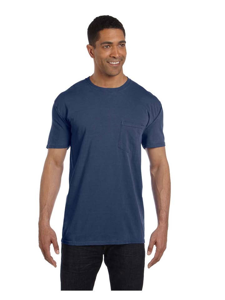 Total Apparel - Wholesale T-Shirt - Unisex - Comfort Colors Garment-Dyed Pocket Blank T-Shirt | 6030CC46