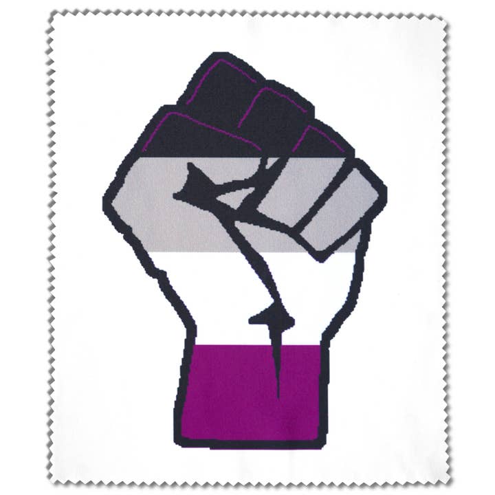 Brillenputztuch: Ace Pride Faust (auf Weiß) für den Großhandel von trans*fabel