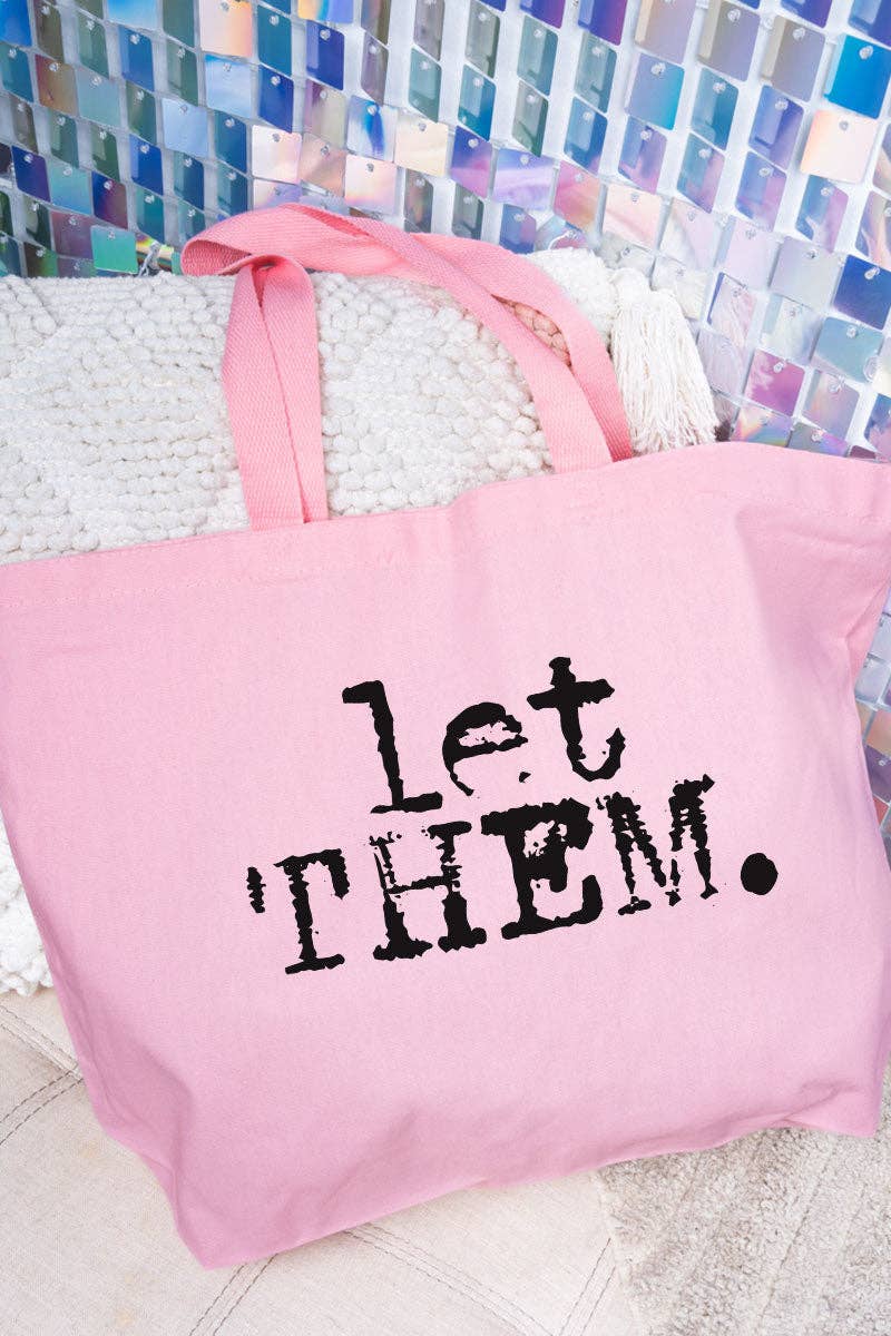 Wholesale Accessory Market - Wholesale Tote Bag - Women's - Let Them Canvas Jumbo Tote