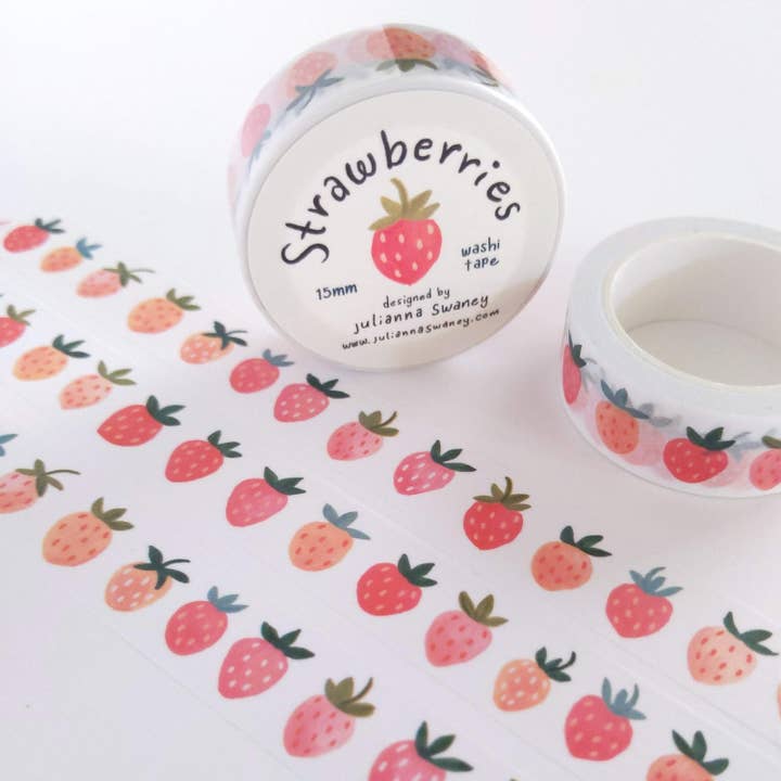 Strawberries Washi Tape for wholesale by Julianna Swaney