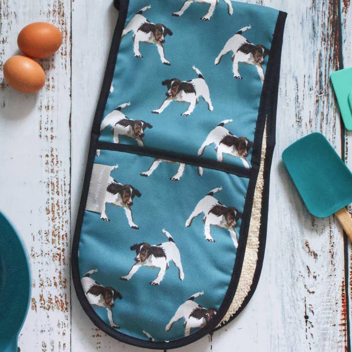 Springer Spaniel Double Oven Glove for wholesale by Tracey Cooper